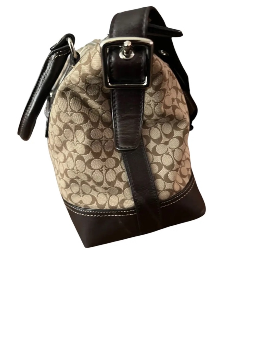 Coach Signature Stripe East/West Satchel bag - Picture 2 of 5